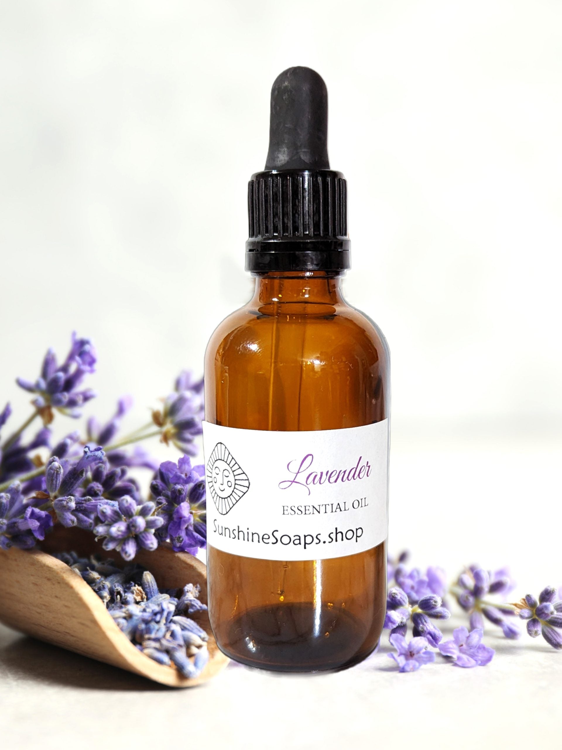 Lavender Essential Oil – For Diffusers, Lotions, Air Freshener – Amber Glass Dropper (Two Sizes)