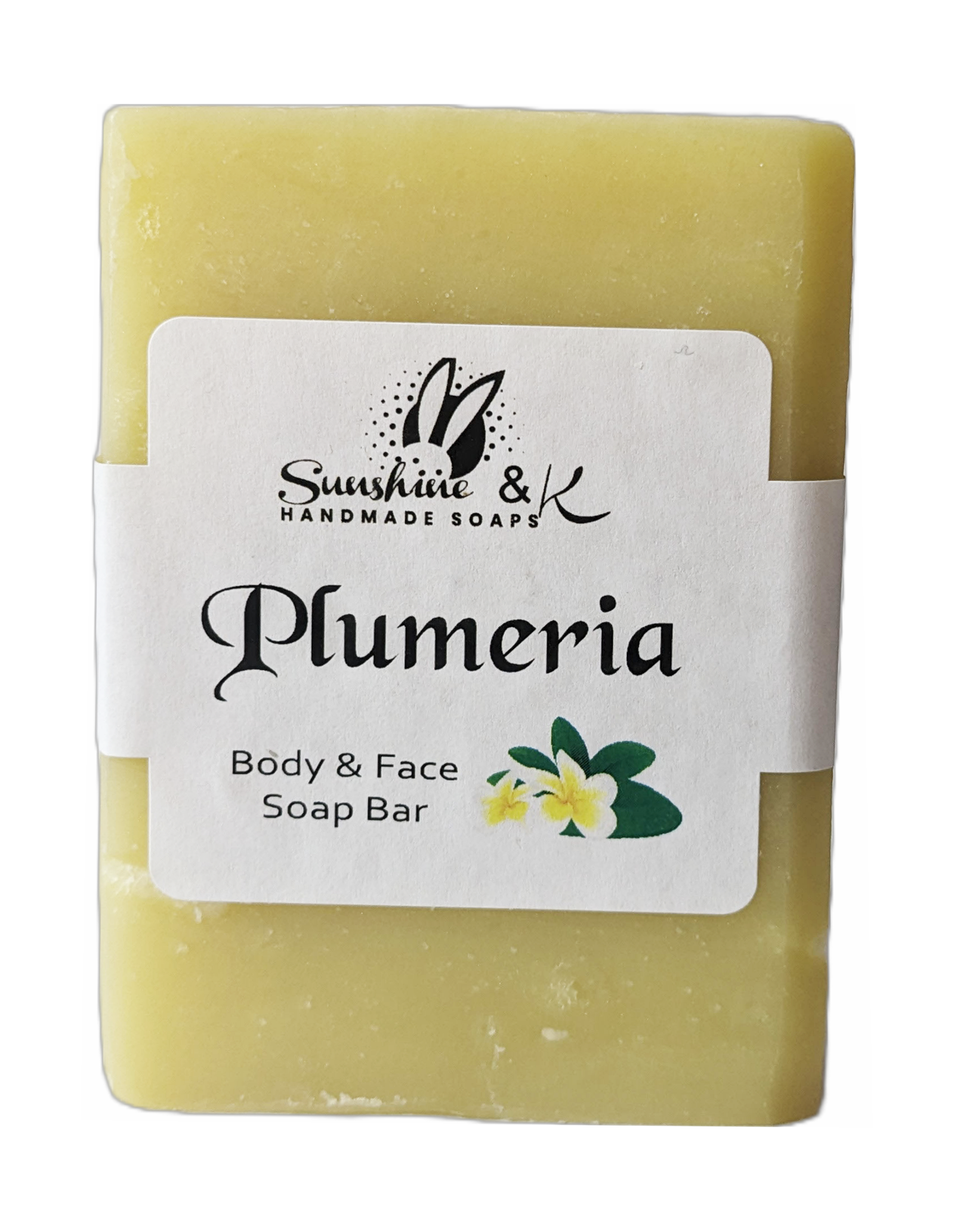 Plumeria Bar Soap - Body & Face Bar Soap, Handmade Bath Soap, Moisturizing Bar Soap With Beeswax, Rice Bran Oil, & Natural Base Oils, Natural Soap Bars, 5 oz, Sunshine & K Handmade Soaps