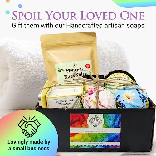 6-Pc Self Care Package for Women & Men, Premium Handmade Spa Kit, Skin -  Sunshine & K Handmade Soaps