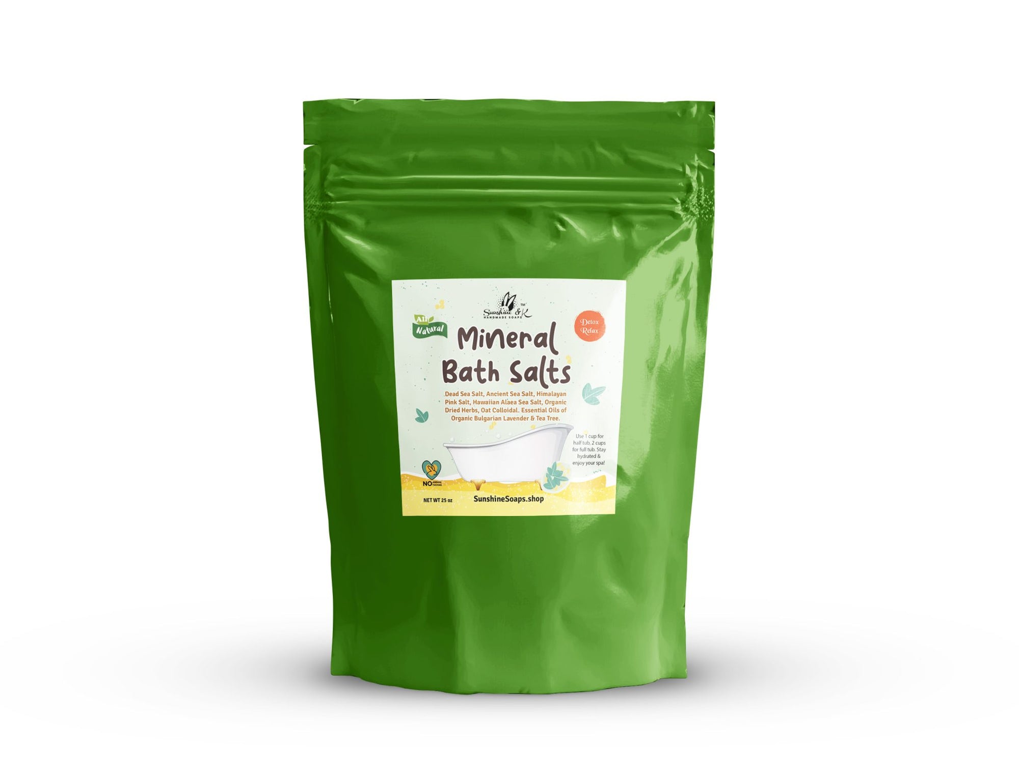 Mineral Bath Salts – Natural Salts Blend – Pure Salts for Bath Soaks - Premium Bath Salts 20 OZ
