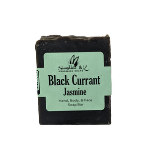 Black Currant Soap Bar - Body & Face Bar Soap, Handmade Bath Soap, Moisturizing Bar Soap With Beeswax, Rice Bran Oil, & Natural Base Oils, Natural Soap Bars, 5 oz, Sunshine & K Handmade Soaps