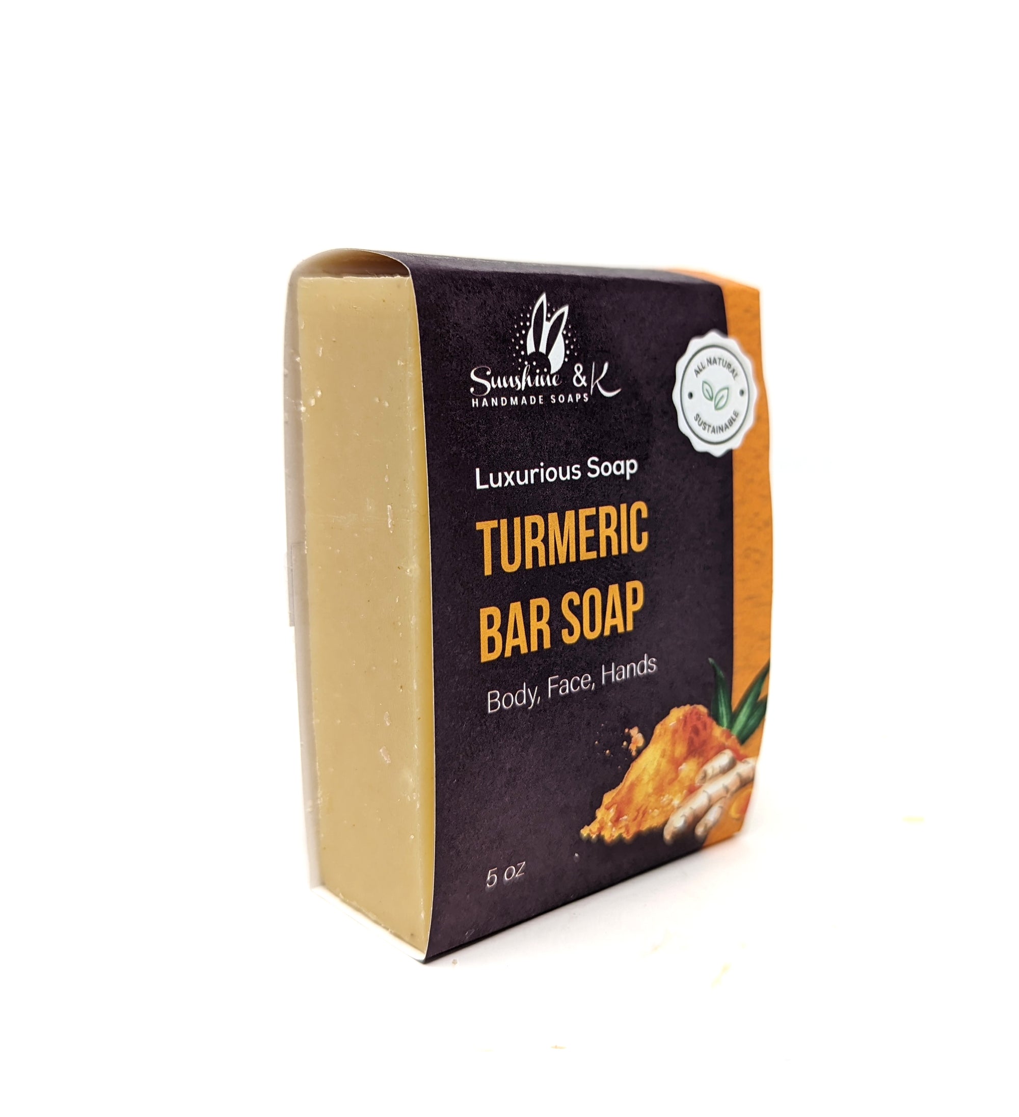 Turmeric Soap Bar – Natural Luxurious Handmade Soap Bar with Turmeric Essential Oils (5 oz)