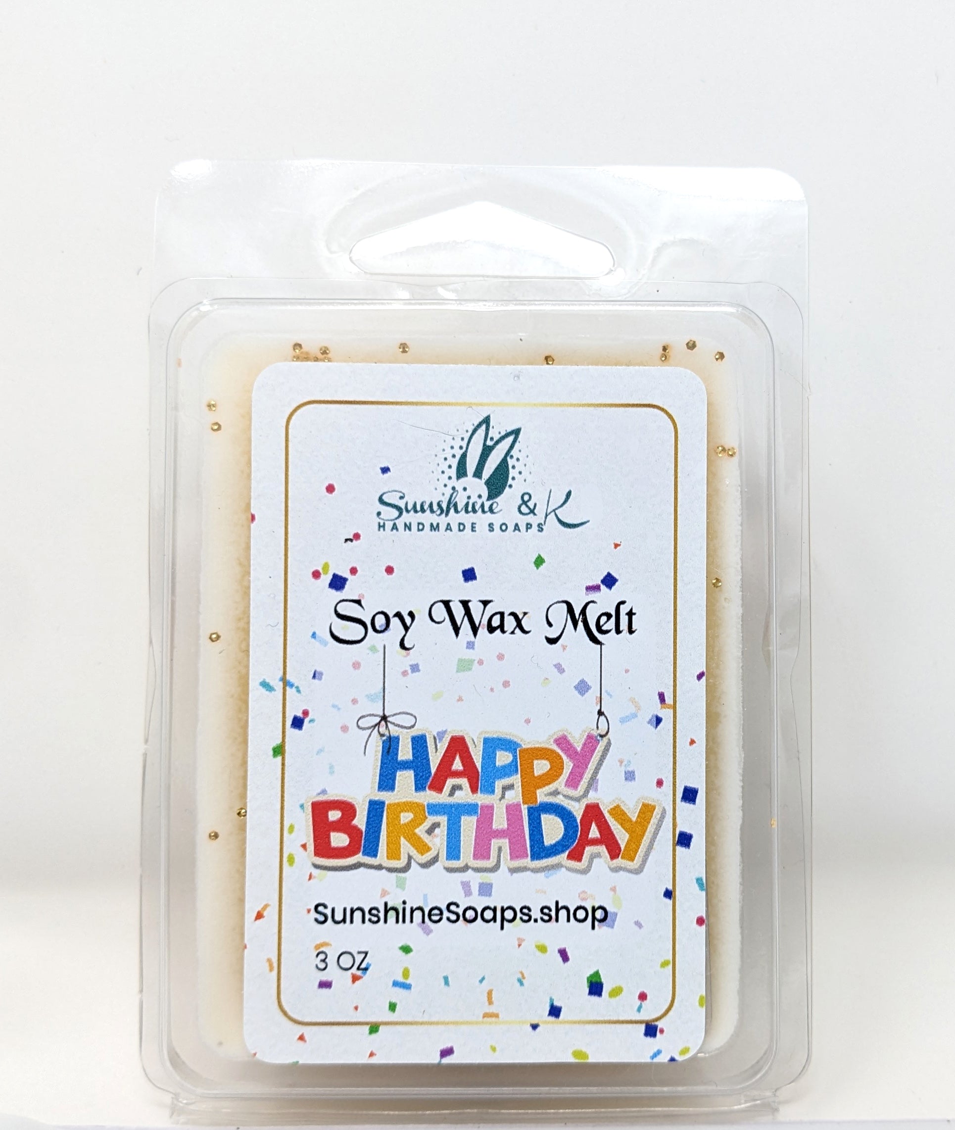 Birthday Highly-scented Vegan 100% Soy Wax Melt – American Grown Soy Wax melt – Clamshell – 3 OZ