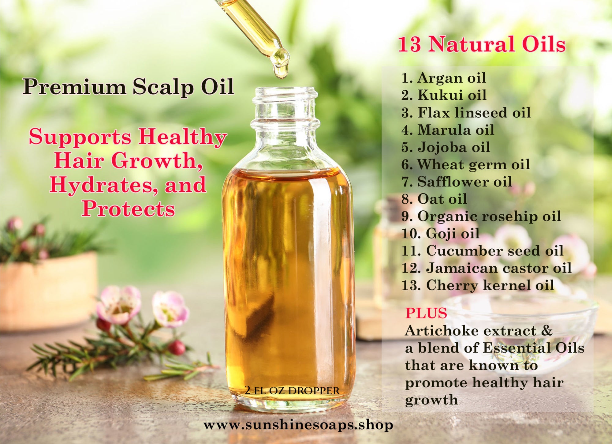 Scalp Care Oil – All Natural – Hydrating Scalp Oil w/Essential Oils