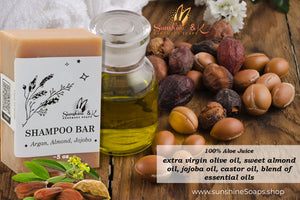 Shampoo Bar – Natural Handmade Shampoo for all Hair Types with Argan Oil & Jojoba Oil
