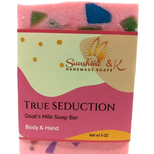 True Seduction Soap Bar – Luxurious Handmade Goat’s Milk Soap Bar – Shea Butter & Sunflower Oil - sunshine-handmade-soaps