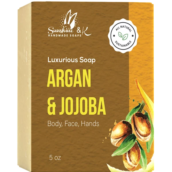 Argan Soap Bar -Natural Handmade Soap Bar with Jojoba Oil Safflower Oil Essential Oils - sunshine-handmade-soaps