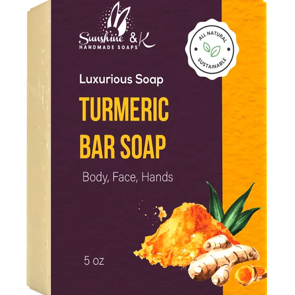Turmeric Soap Bar – Natural Luxurious Handmade Soap Bar with Turmeric Essential Oils - sunshine-handmade-soaps